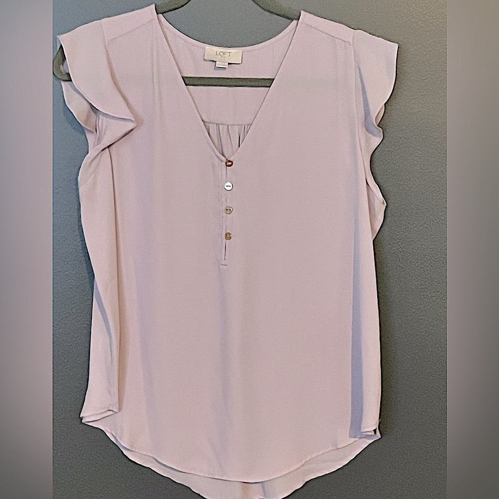 Lavender blouse, size petite medium.